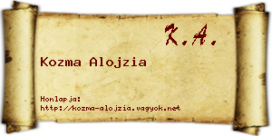 Kozma Alojzia névjegykártya